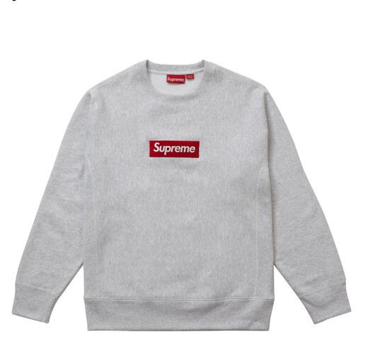 Brand New SUPREME BOX LOGO CREWNECK SWEATSHIRT ASH GREY FW18 Brand New SUPREME BOX LOGO CREWNECK SWEATSHIRT ASH GREY FW18