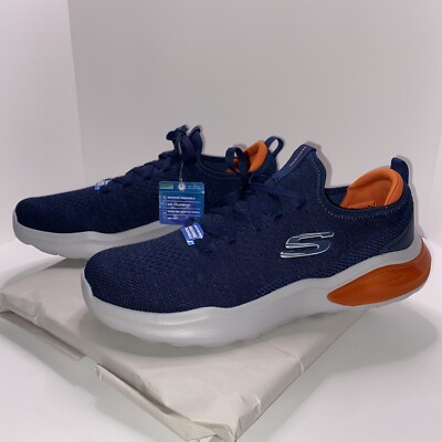 Skechers Go Run Skech Air Sport Men s Size 13 232561 Navy Orange Stretch Fit New