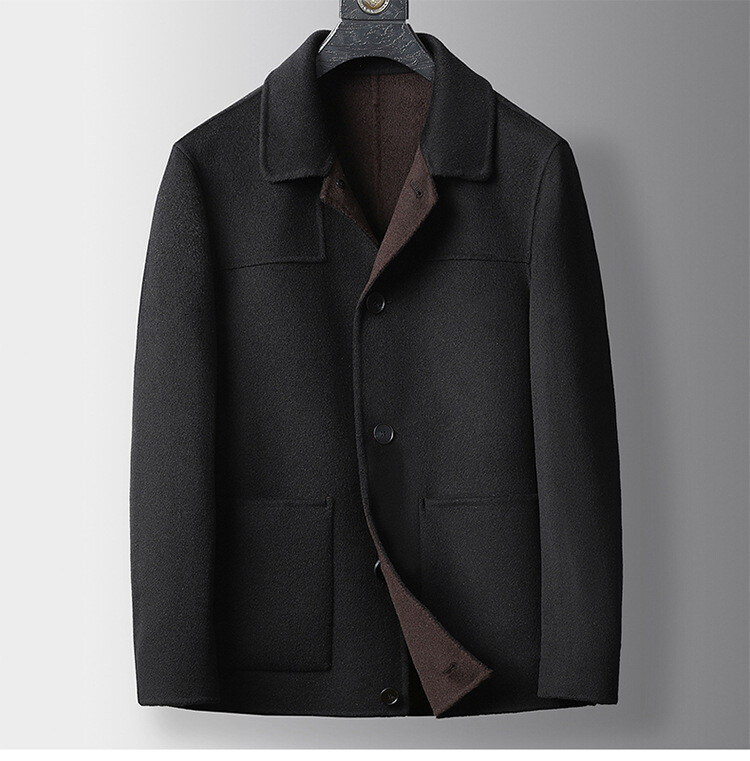 Double-sided Wool Jacket Men's Short Lapel Wool Jacket High Double-sided Wool Jacket Men's Short Lapel Wool Jacket High