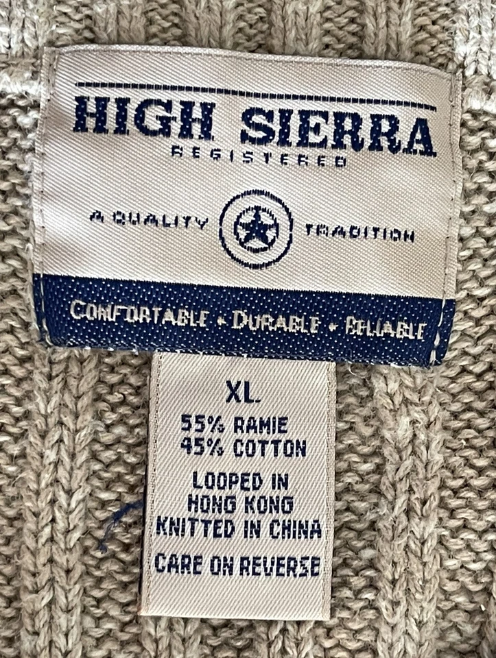 Chaleco Suéter High Sierra De Colección Cuello en V Sin Mangas Para Hombre XL Beige Papá Abuelo Foto 2 de 4