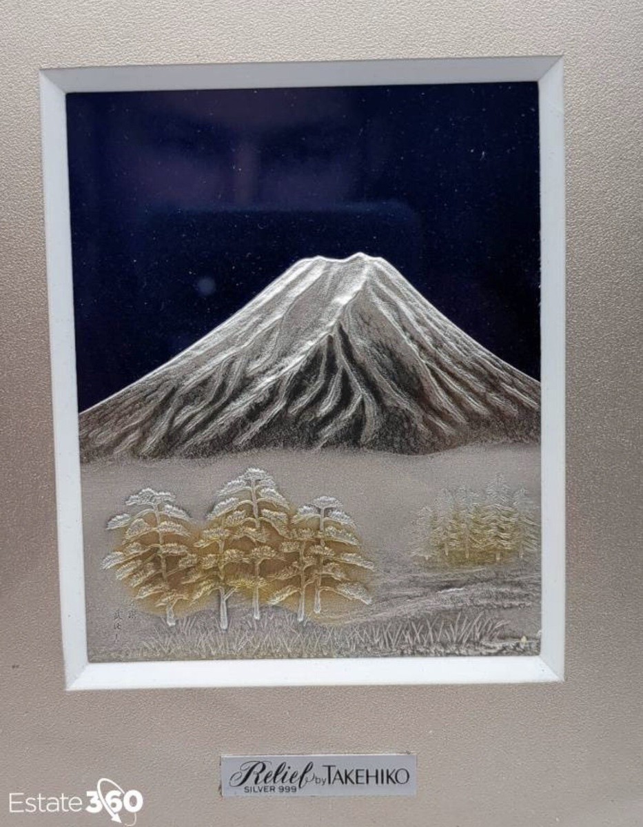 Mt. Fuji シルバー999 TAKEHIKO TAKEHIKO 富士山 シルバー999 アート作品 999 Silver Relief Mount