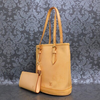 LOUIS VUITTON Nomade Leather Bucket Brown Handbag Shoulder Bag #6 Rise-on