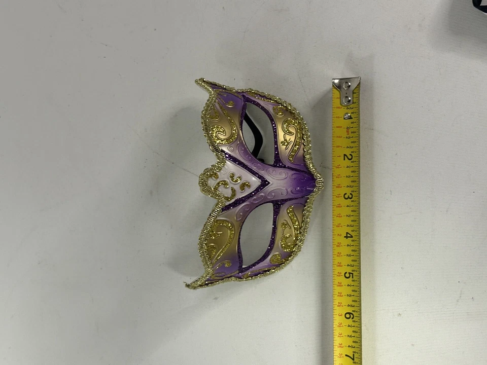 Hand Printed Venetian Mascarade Full Face Mask Made in Italy Venezia Maradi Gras - Image 4 of 4