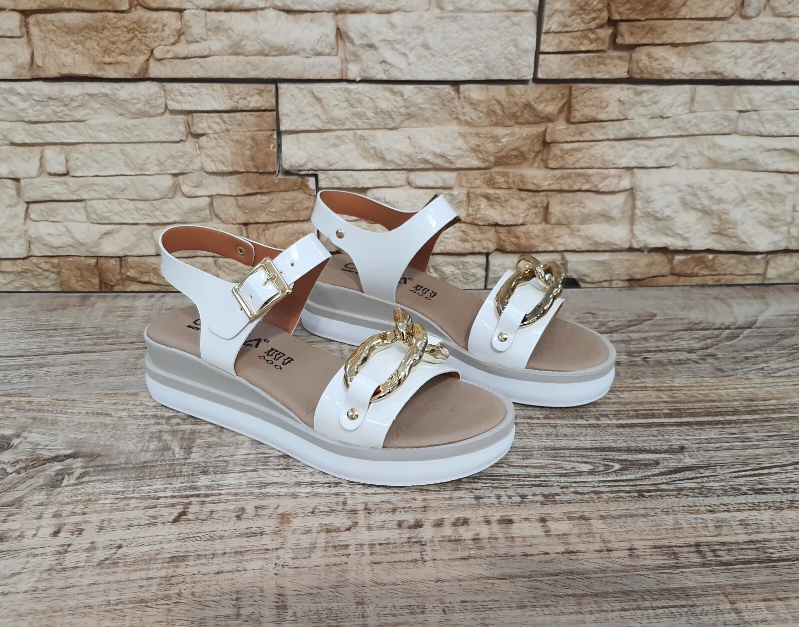 Sandalias Mujer Blancos Cuña Confort Cinzia Soft Made IN Italy GL2825 Verano