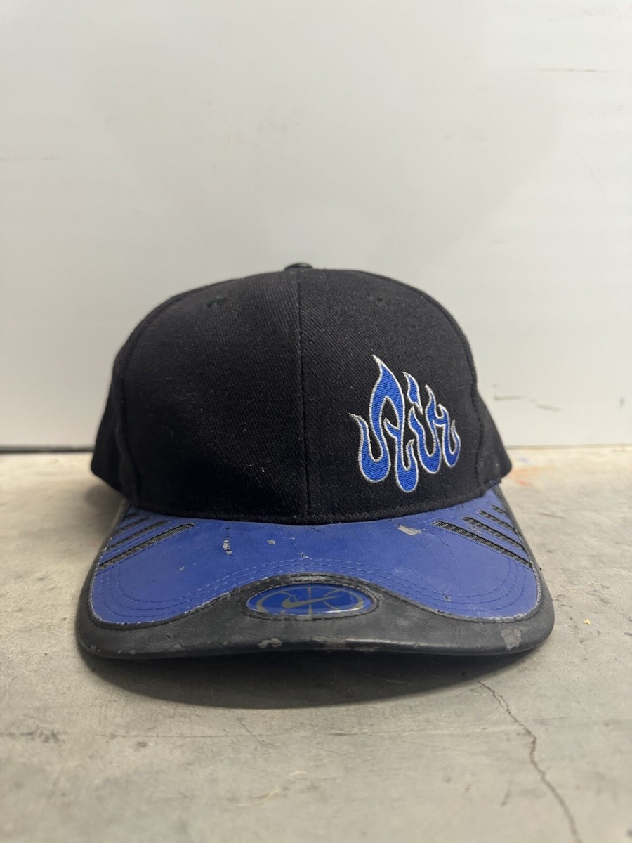 Vintage 1990s Blue Nike Air Bakin Allah Flame Fire Hat