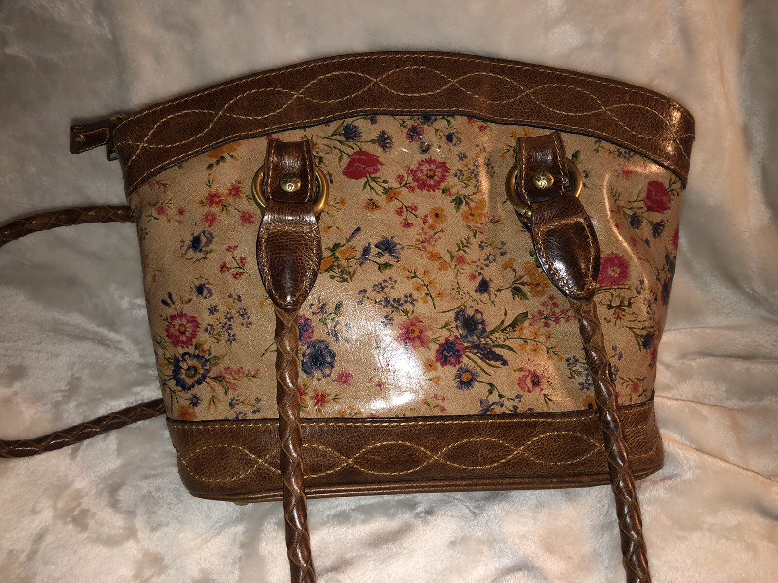 PATRICIA NASH ZORITA SATCHEL BROWN ITALIAN LEATHER FL… Gem