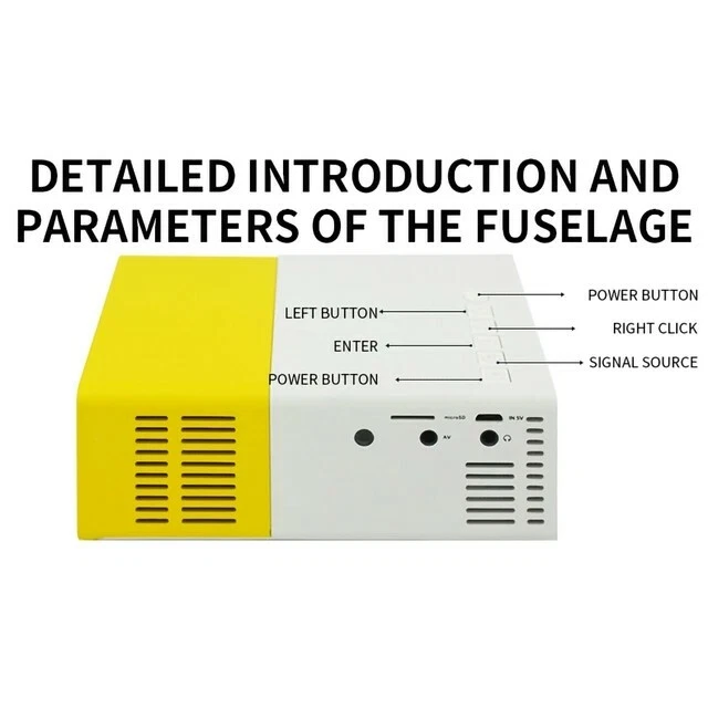 Proyector De Imagen Peliculas Pequeño Compacto HDMI Reproductor Multimedia - Image 3 of 4