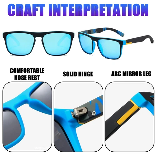 Gafas de sol polarizadas para hombres y mujeres retro cuadradas deportivas conducción ciclismo pesca - Imagen 6 de 20