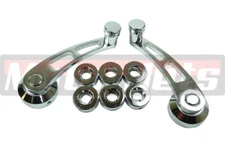 Chrome Billet Aluminum 4-1/4" Window Crank Handle Kit Hot Street Rod Chevy Ford
