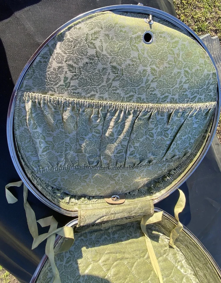 American Tourister Tiara 圆形行李箱 美丽内饰 米色 绿色 VGVC — 第 2/4 张图片