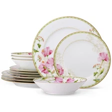 Poppy Place 12-Piece Dinnerware Set, Service for 4