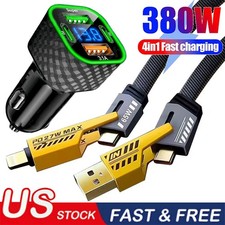380W Super Fast Charging USB Type C Car Charger For Samsung iPhone Android Phone