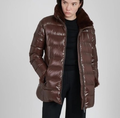 NEW The Recycled Planet Savo recycled Down Winter Puffer Jacket Coat Brown SMALL