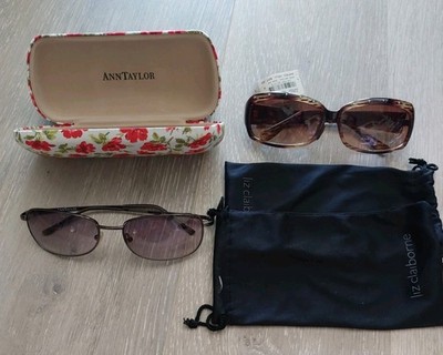 Lot 2 Ann Taylor LOFT, Claiborne  Sunglasses Gray Metal Frame Gradient 100% UV