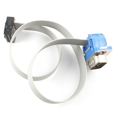 D-SUB DB9 9Pin Male Connector To IDC Female 10 Pin   Ribbon Cable Length 32CM *v