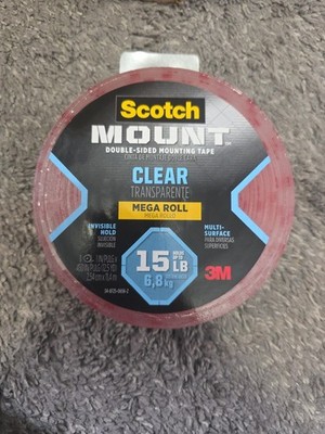 Scotch Mount Double-Sided Clear Mounting Tape 1 in. x 450 in. (Clear)