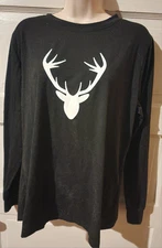 Iffei Black Size XL Deer Pajama Top