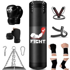 Punching Bag for Adults Teens, 4FT Oxford Heavy Boxing 4FT, Black and Red