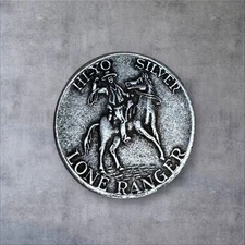 ** Vintage **  Hi-Yo Silver!  Lone Ranger Cowboy silver-colored Token