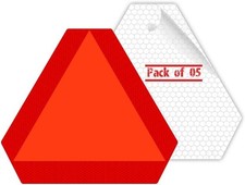 Slow Moving Vehicle Sign, 7 X 8 Inches, Diamond Grade Reflective Triangle Sticke