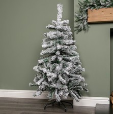 Factory Seconds: 4ft Snow Flocked Artificial Christmas Tree with Metal Stand