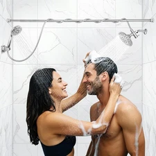 Tandem Shower Head for Couples High Pressure Adjustable Handheld Rain Shower ...