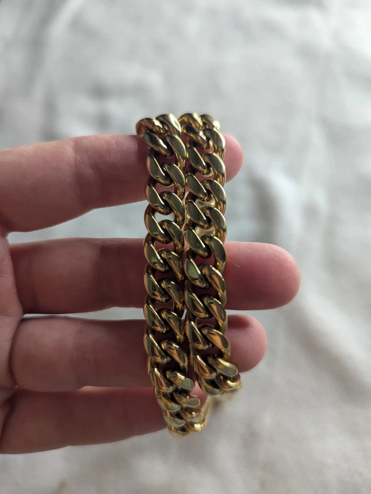 Yellow Gold Plated over Copper Miami Cuban Link Chain 24 Inches 124 Grams 5mm - Image 2 of 4
