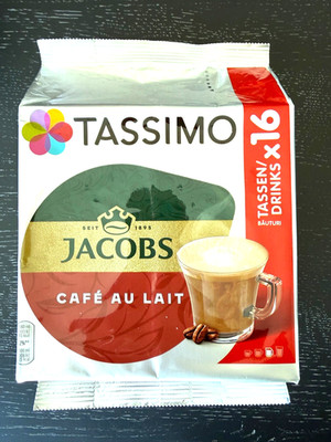 TASSIMO coffee pods Cafe Au Lait -1 pack/ 16 pods SHIPS FREE