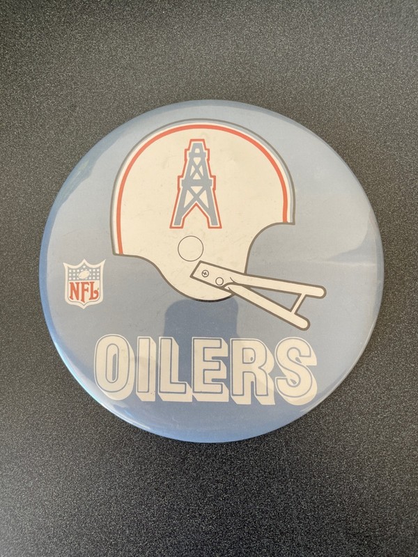 Vintage 1980s NFL Houston Oilers Football large 6” Button Pin