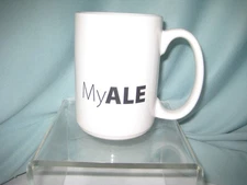 m ware coffee mug My Ale 12 oz (Yale) B & W Generous handle 4.5 ins tall New