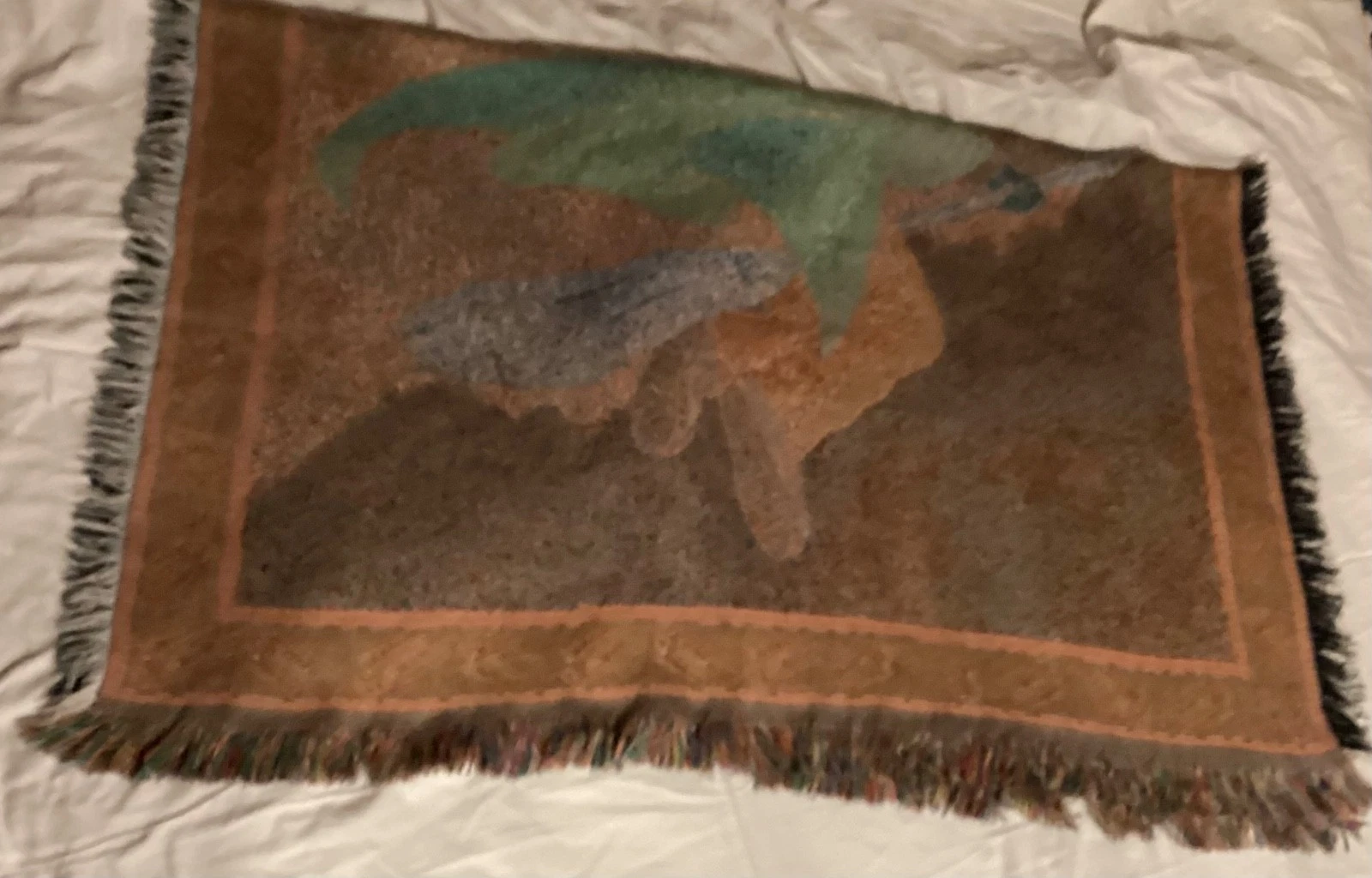 Vintage Harry Potter Throw Blanket Quidditch Hand Woven Fringed Warner Bros 2000