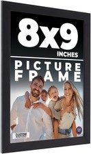 8x9 Frame Black Real Wood Picture Frame Width 0.75 inches  Interior Frame Depth