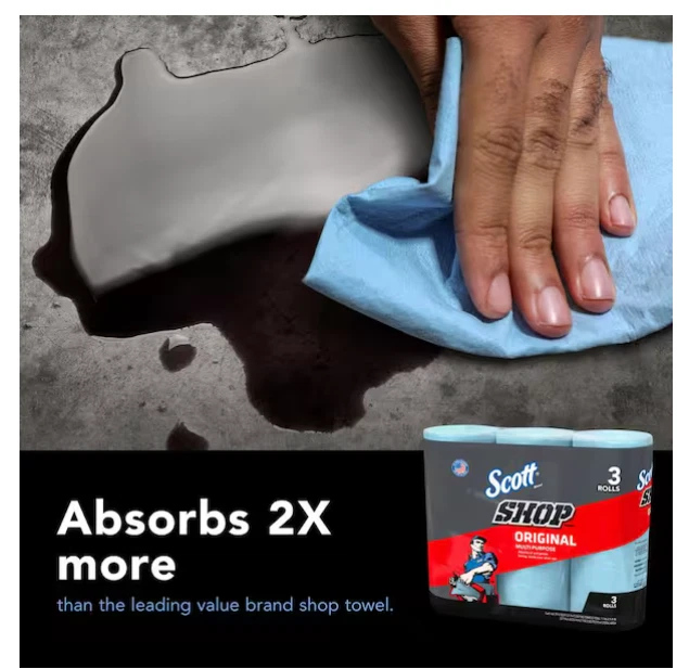 Scott 原装蓝色商店毛巾,共 30 卷 - 重型清洁 - 10 包 — 第 4/4 张图片