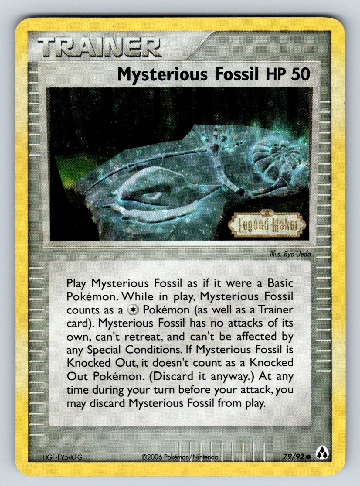 Reverse Holofoil Mysterious Fossil 79/92 Legend Maker
