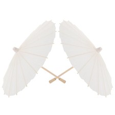 2 Pcs Blank Oiled Paper Umbrella Photography Bridegroom Decoration Kids Parasol