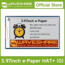 Waveshare 3.97inch E-Paper Display (G), E-Ink Display 800×480 for Raspberry Pi