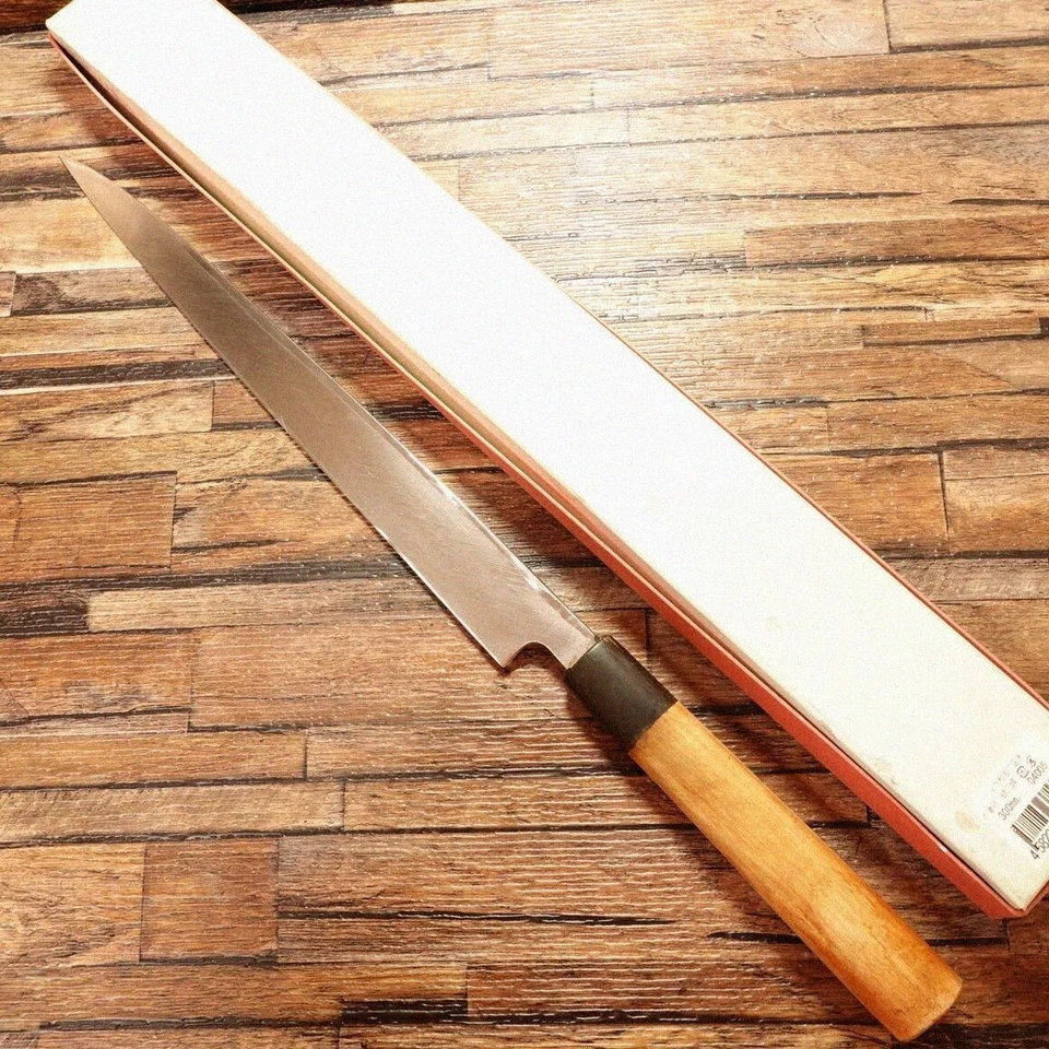 Cuchillo Sakai Takayuki Yanagiba Afilado Patrón Búfalo de Agua Plata 3 Plata Pa Foto 2 de 4