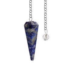 Lapis Lazuli Pendulum Crystal Stone, Faceted Pendulum Divination Tools, Dowsing 