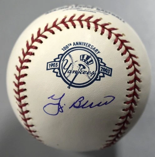 Yogi Berra Signed New York Yankees 100th Anniversary Logo Baseball Autograph