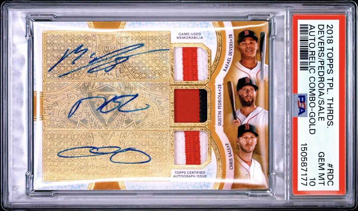 Topps Dustin Pedroia Autographed Baseball Sports Trading Cards