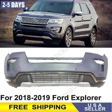 Front Bumper Cover Kit W/ Sensors Hole Fits For 2018 2019 Ford Explorer