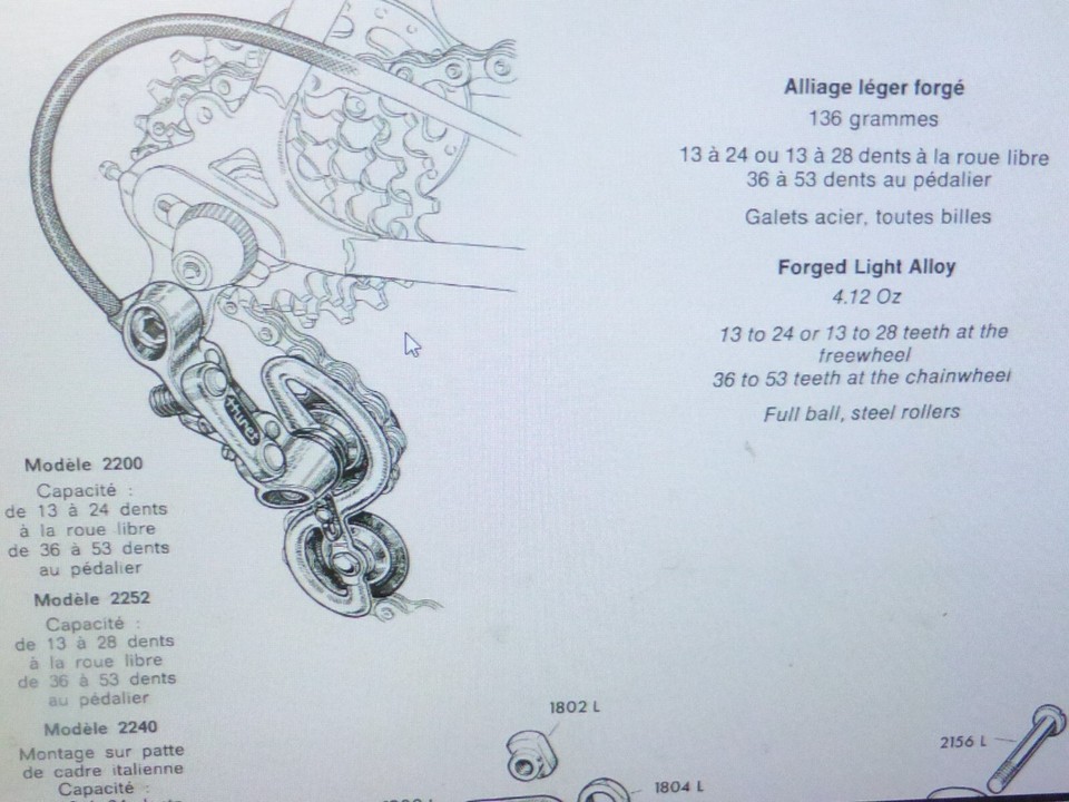 Derailleur suicide HURET randonneuse 1950/60 front