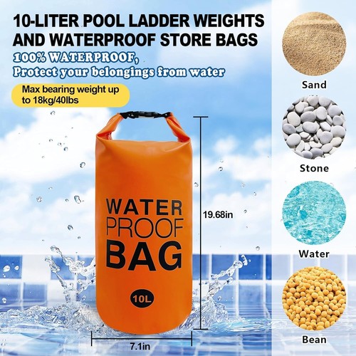 Pool Ladder Weights - Fillable Sand Bags for Above Ground Pools, 2 Pack - Picture 5 of 9