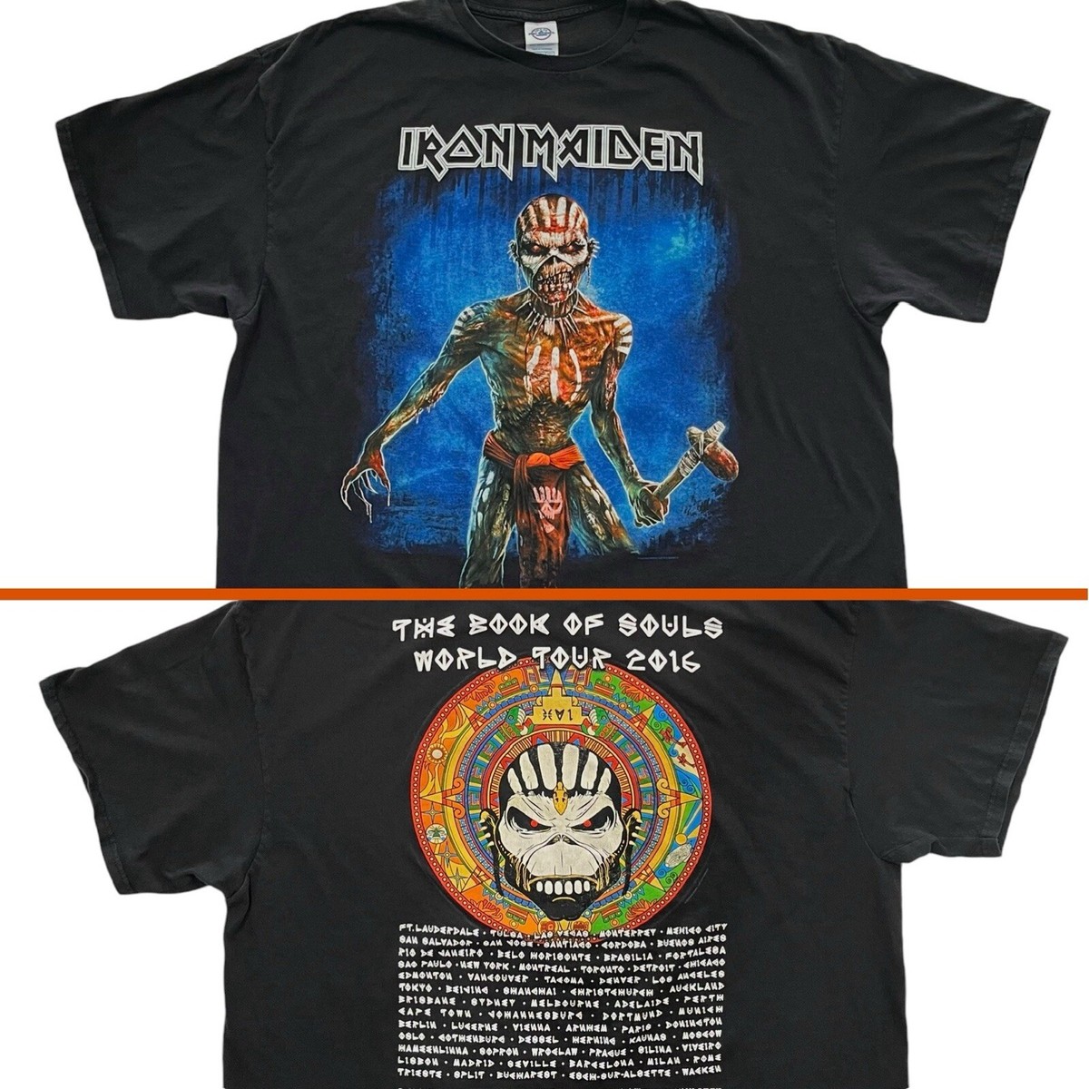 Iron Maiden THE BOOK OF SOULS World Tour T-Shirt 2016 3XL double