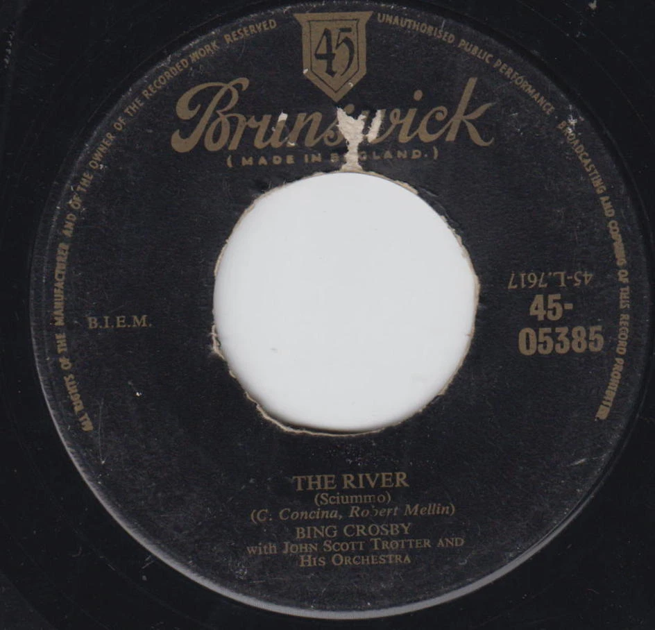 Bing Crosby 45rpm Brunswick 45-05385 The River/Tobermory Bay UK Great Britain - Image 2 of 2