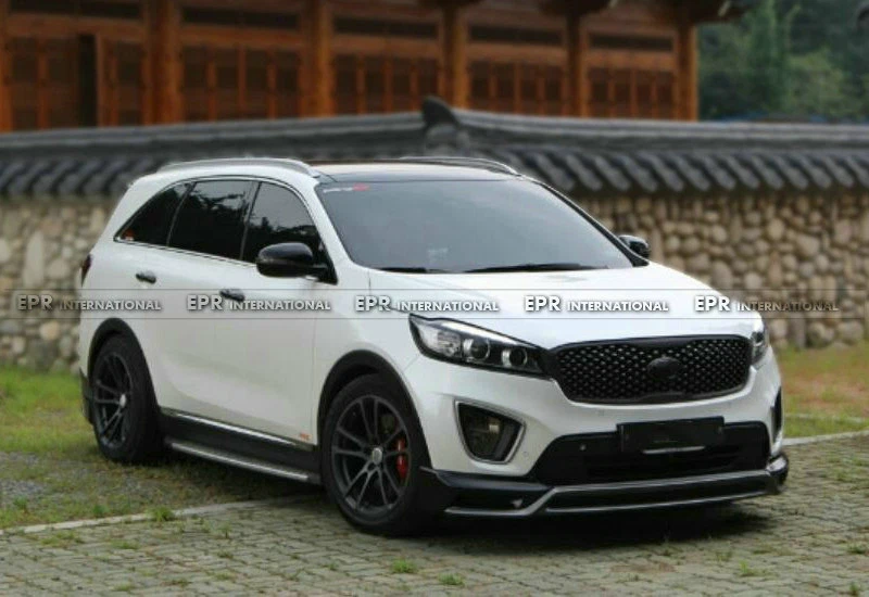 Ajuste para 2015+ KIA Sorento estilo UM ZE carbono brilhante lábio frontal sob kit spoiler - Imagem 4 de 4