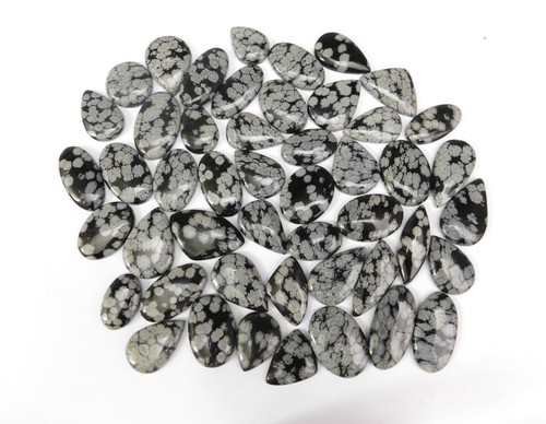 Snowflake Obsidian! Wholesale Lot Snowflake Obsidian Cabochons 71756 - Picture 11 of 11