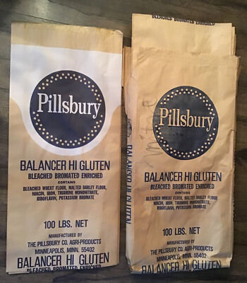 27 NOS Package Pillsbury 100lb Paper Flour Sacks Bags Balancer Hi Gluten