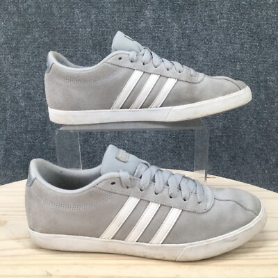 Adidas Shoes Womens 8 Courtset Tennis Sneakers Gray Suede Lace Up Low Top AW4209
