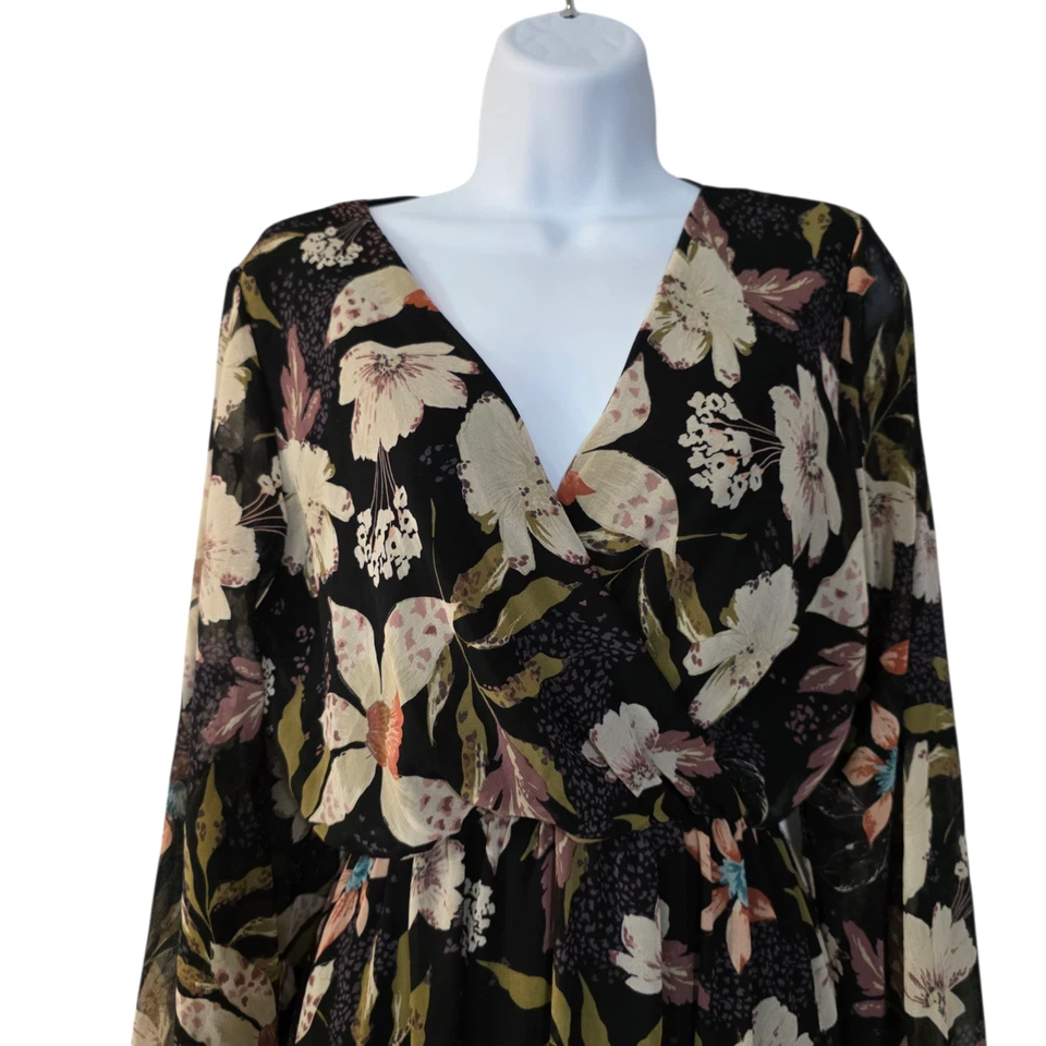 Everly Maxi Dress Womens Multicolor Small Floral Elastic Waist Ruffled Victoria - Image 2 of 4